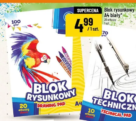 Blok rysunkowy A4 biały promocja w POLOmarket