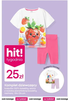 Komplet dziewczęcy: szorty i koszulka z bawełny promocja w Pepco