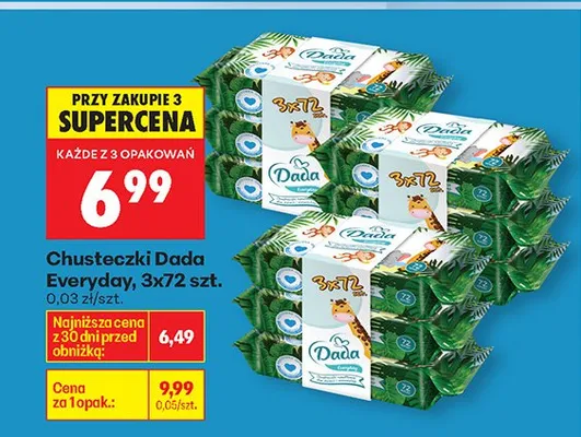 Chusteczki Dada Everyday, 5x72 szt. promocja w Biedronka