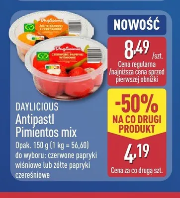 Antipasti Pimientos mix czerwone papryki wiśniowe Daylicious promocja w Aldi
