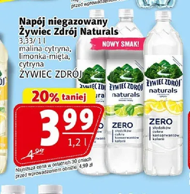 Napój niegazowany Żywiec Zdrój Naturals limonka-mięta promocja w Prim Market