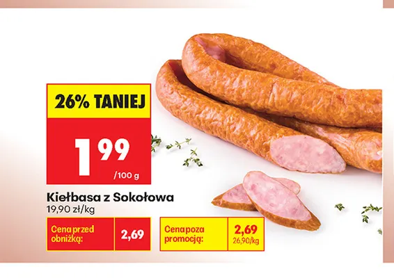 Kiełbasa z Sokołowa promocja w Biedronka