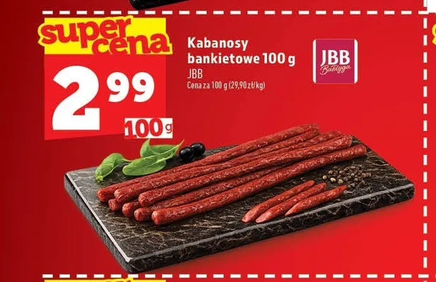 Kabanosy bankietowe JBB Bałdyga promocja w TOPAZ