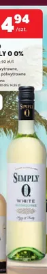 Wino Simply O białe półwytrawne promocja w Stokrotka