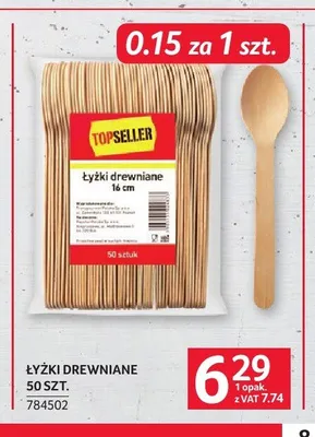 Łyżki drewniane Topseller promocja w Selgros