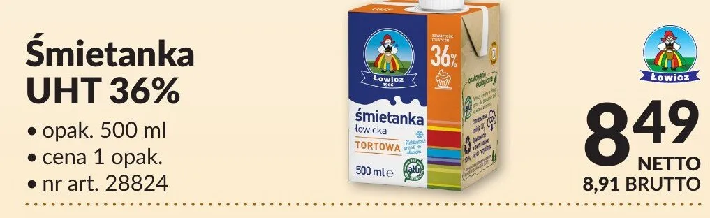 Śmietanka UHT 36% promocja w Makro