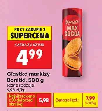 Ciastka markizy różne rodzaje 500g promocja w Biedronka