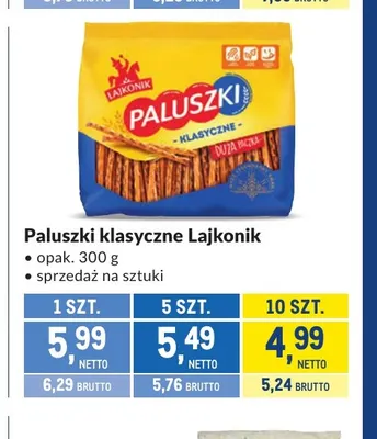 Paluszki klasyczne Lajkonik promocja w Makro
