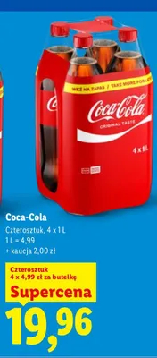 Napój gazowany Coca-Cola 4-pak promocja w Lidl