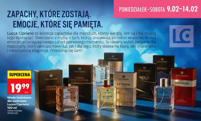 Woda toaletowa dla mężczyzn różne rodzaje promocja w Biedronka