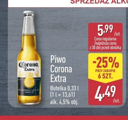 Piwo Corona Extra promocja w Aldi