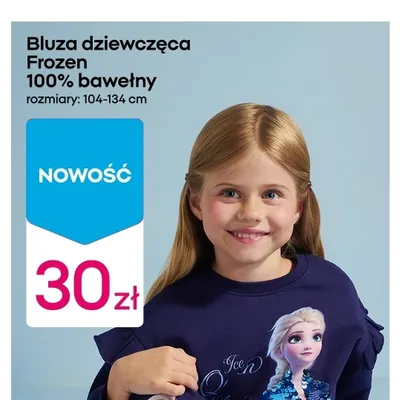Bluza dziewczęca Frozen 100% bawełny promocja w Pepco