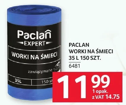 Worki na śmieci Paclan 35l 150 szt. promocja w Selgros