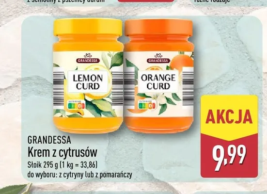 Krem pomarańczowy Orange Curd Grandessa promocja w Aldi