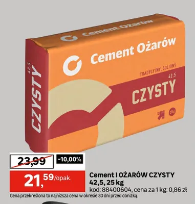 Cement I Ożarów Czysty 42,5 promocja w Leroy Merlin