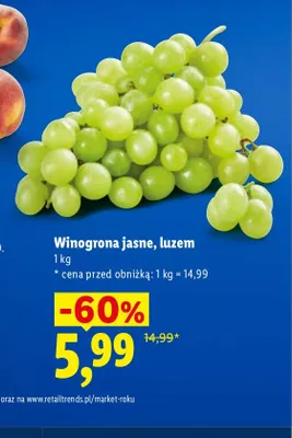 Winogrona jasne luzem promocja w Lidl