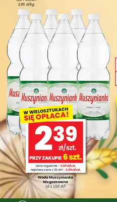 Woda mineralna niegazowana Muszynianka promocja w emma MARKET