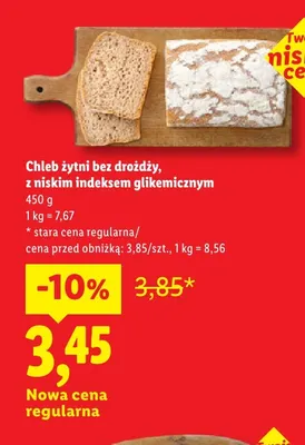 Chleb żytni bez drożdży z niskim indeksem glikemicznym promocja w Lidl
