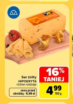 Ser żółty Hipokryta promocja w Carrefour