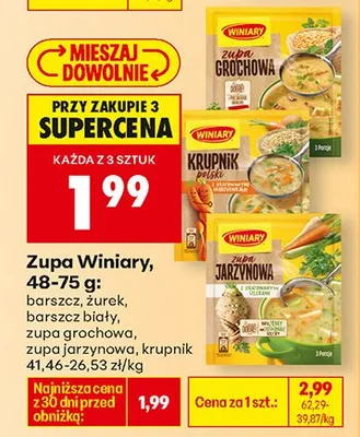 Zupa błyskawiczna, różne rodzaje promocja w Biedronka