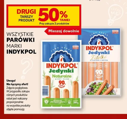Parówki z filetem z indyka Indykpol Jedynki Filetki promocja w Kaufland