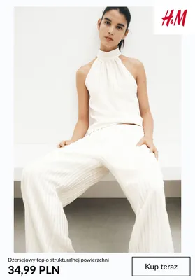 Top dżersejowy o strukturalnej powierzchni H&M promocja w H&M