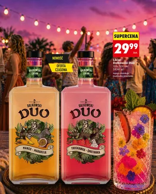 Likier Dalkowski Duo mango-marakuja promocja w Biedronka