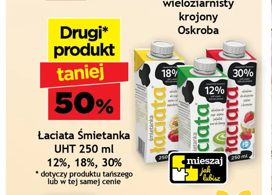 Śmietanka UHT Łaciata 12% promocja w Gram Market