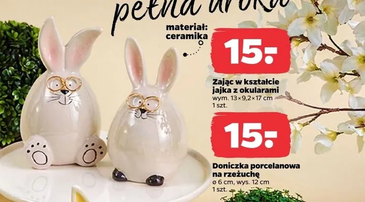 Zając w kształcie jajka z okularami promocja w Netto