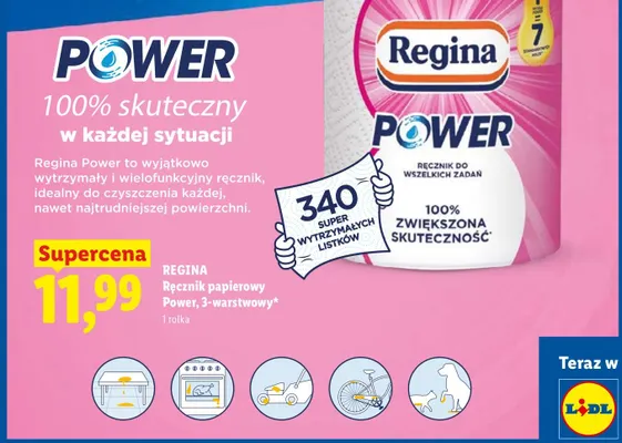Ręcznik papierowy Power 3-warstwowy Regina promocja w Lidl
