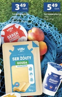 Ser Gouda w plastrach Kanka promocja w Delikatesy Centrum