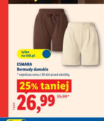 Bermudy damskie Esmara promocja w Lidl