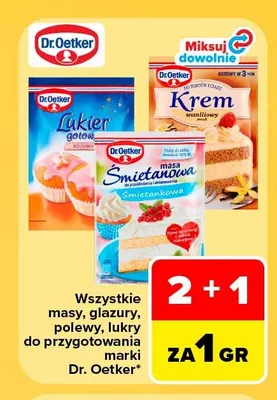 Masy, glazury, polewy, lukry do przygotowania marki Dr. Oetker promocja w Carrefour