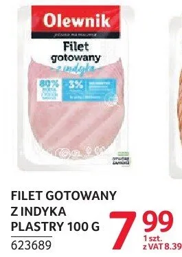 Filet gotowany z indyka plastry 100 g promocja w Selgros