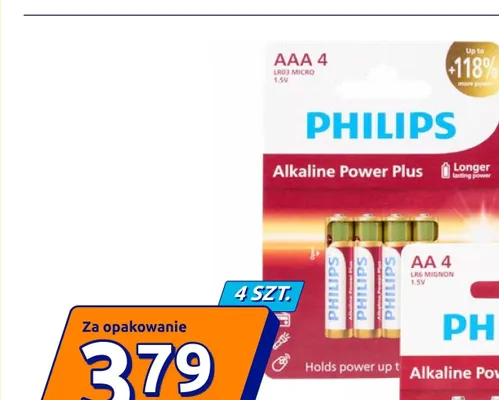 Baterie alkaliczne Philips Aaa 4-pak 1,5V promocja w Action