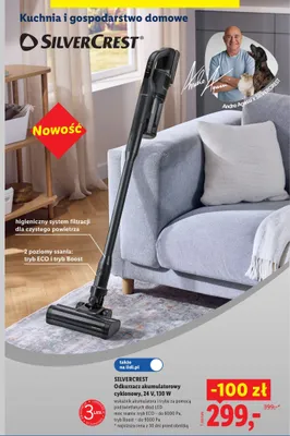 Odkurzacz akumulatorowy cyklonowy Silvercrest promocja w Lidl
