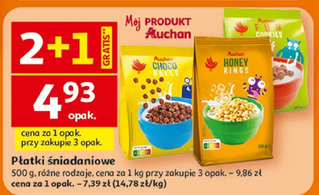 Płatki śniadaniowe promocja w Auchan