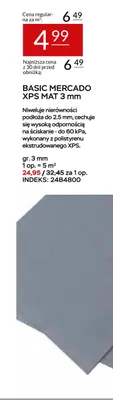 Podkład pod panele Basic Mercado XPS Mat 3 mm promocja w Abra Meble