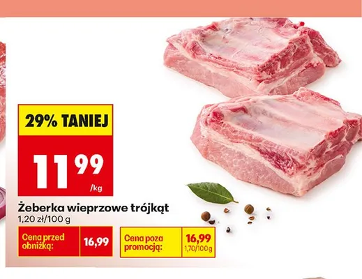 Żeberka wieprzowe trójkąt promocja w Biedronka