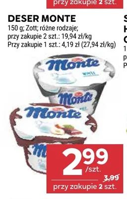 Deser Monte Zott promocja w Stokrotka