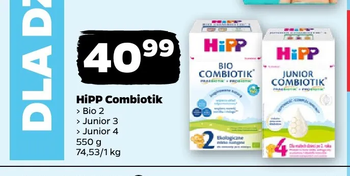 Mleko modyfikowane Junior 4 HiPP Combiotik promocja w Netto