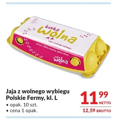 Jajka kurze z wolnego wybiegu Polskie Fermy promocja w Makro