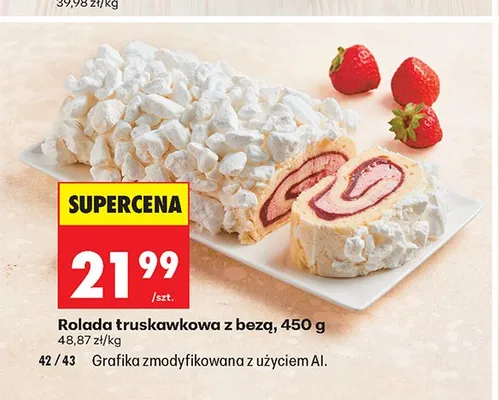 Rolada truskawkowa z bezą promocja w Biedronka