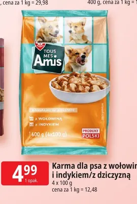 Karma dla psa z dziczyzną Tous Mes Amis promocja w Leclerc