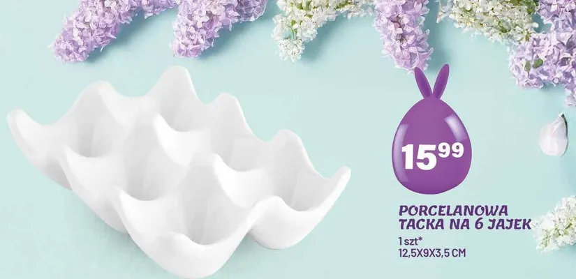 Porcelanowa tacka na 6 jajek 12.5x9x3.5cm promocja w Arhelan