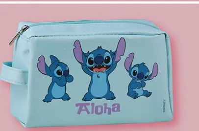 Akcesoria do pielęgnacji włosów i paznokci - kosmetyczka Stitch promocja w Biedronka