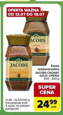 Kawa rozpuszczalna Jacobs Cronat Gold promocja w Carrefour Express