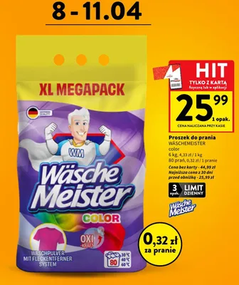Proszek do prania Wäschemeister color promocja w Intermarche
