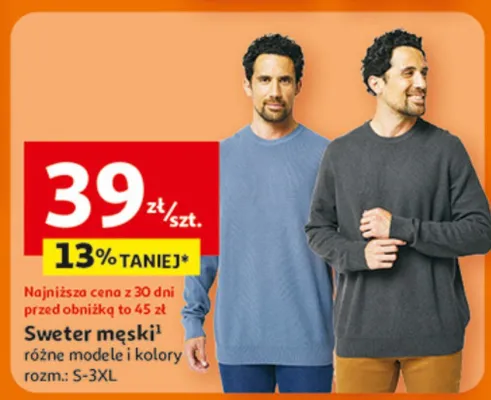 Sweter męski różne modele i kolory promocja w Auchan
