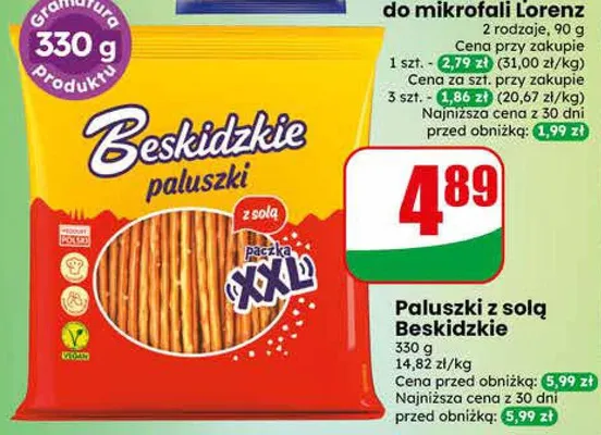 Paluszki z solą Beskidzkie promocja w Dino